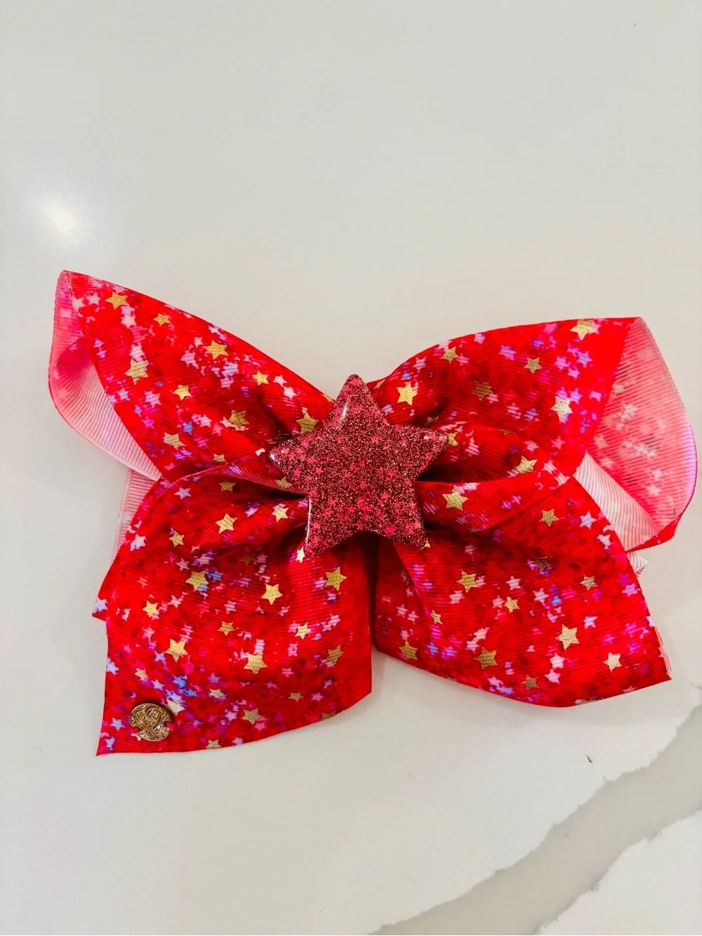 3 Large Like New Jojo Siwa Hair Bows-Pink Star, Holiday Green-Red Ombre & Navy